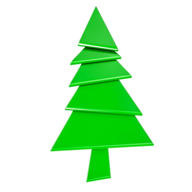 Abstracto Árvore de Natal renderização 3D isolado em fundo transparente