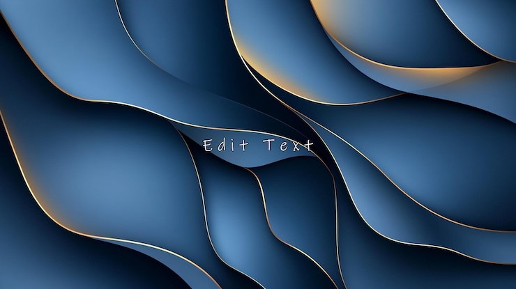 PSD abstracto azul marino y oro ondas de fondo