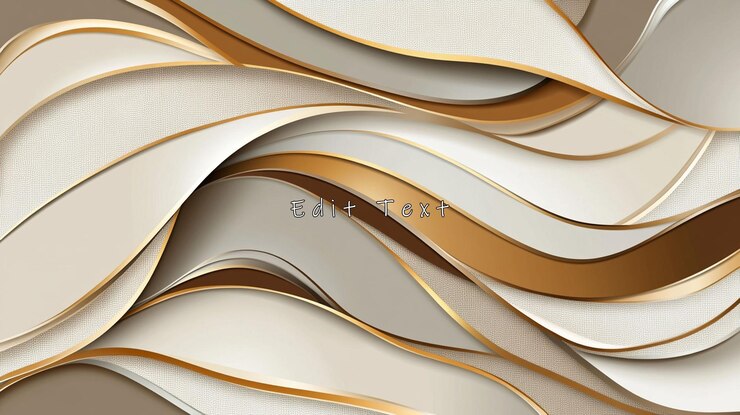 PSD abstracto beige branco e dourado ondas fluindo fundo