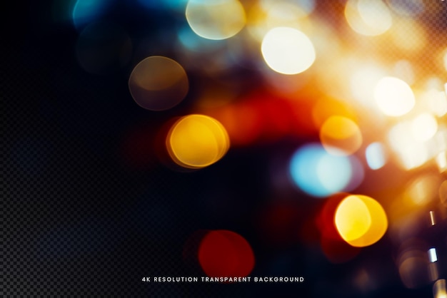 Abstracto Bokeh Haz de luz desfocado sobre un fondo transparente