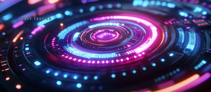 PSD abstracto brillantes círculos de tecnología futurista