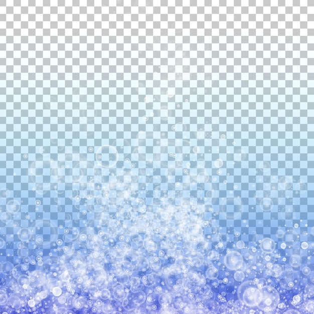 Abstracto Burbujas aisladas en un fondo transparente con efecto de espuma