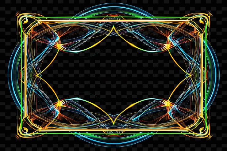 PSD abstracto caleidoscopio un cartel con proyección holográfica y2k forma decoración de cartel creativo