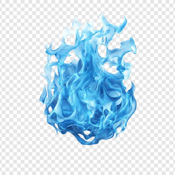 PSD abstracto chamas azuis queimando brilhantemente elemento de design