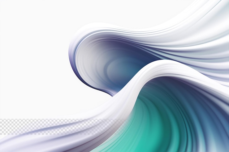 PSD abstracto curvas de ondas brillantes en un fondo transparente
