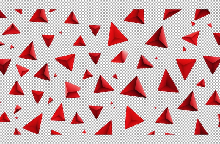 PSD abstracto diseño de triángulo rojo volador estética moderna