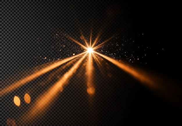 Abstracto Explosión de luz dorada con efecto de llamarada de lente