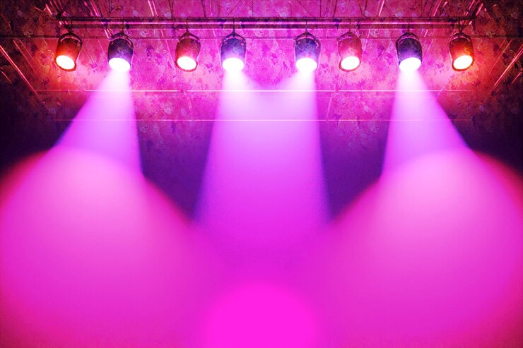 PSD abstracto farol de led com fundo preto