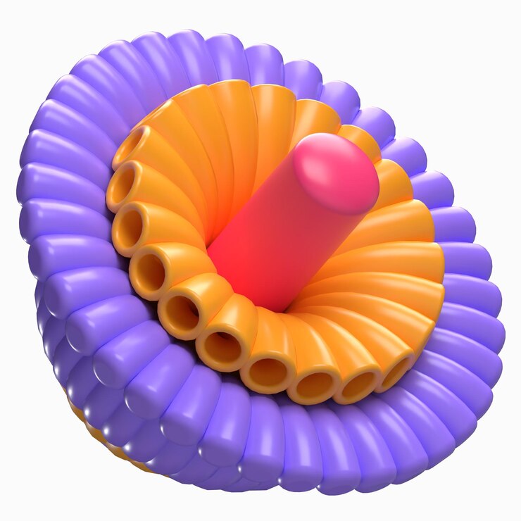 PSD abstracto de la flor del cono hueco de la flor 3d render