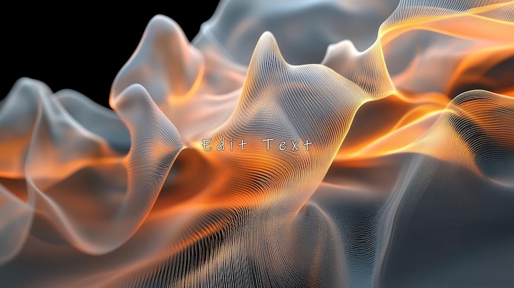 PSD abstracto fluido de tela digital naranja y blanca