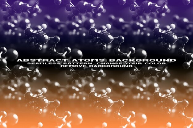 Abstracto de fondo texturizado con molécula editable y patrón atómico en formato PSD