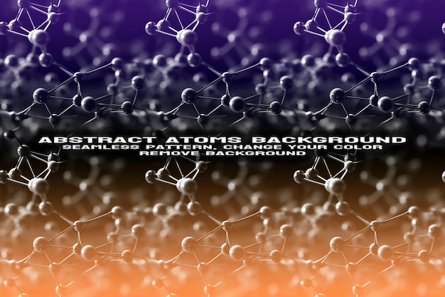 Abstracto de fondo texturizado con molécula editable y patrón atómico en formato PSD