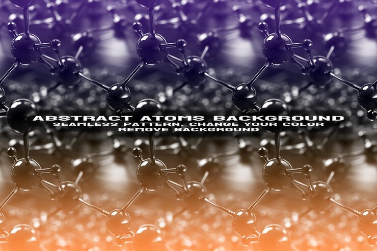 PSD abstracto de fondo texturizado con molécula editable y patrón atómico en formato psd