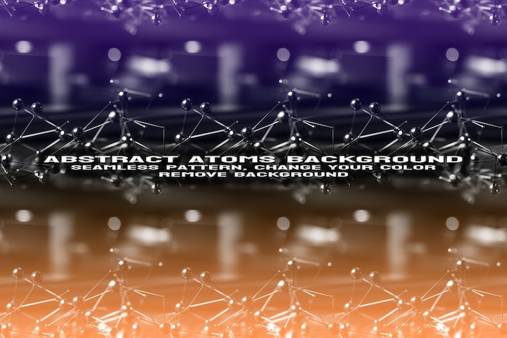 PSD abstracto de fondo texturizado con molécula editable y patrón atómico en formato psd