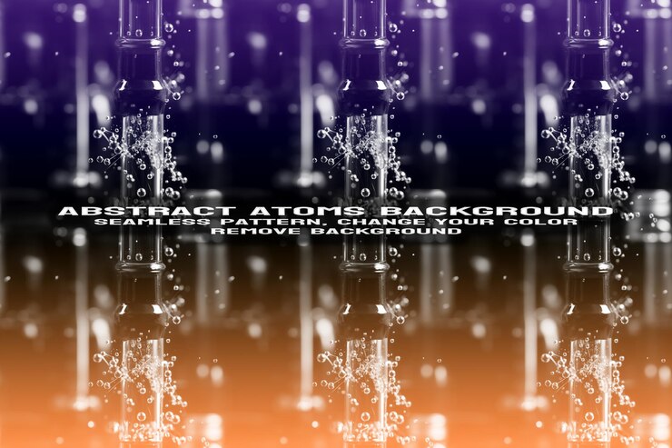 PSD abstracto de fondo texturizado con molécula editable y patrón atómico en formato psd