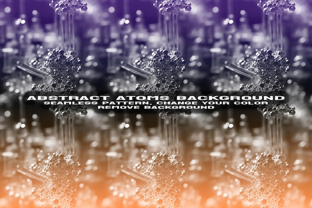 Abstracto de fondo texturizado con molécula editable y patrón atómico en formato PSD