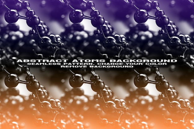 Abstracto de fondo texturizado con molécula editable y patrón atómico en formato PSD