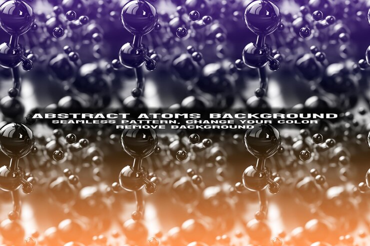 PSD abstracto de fondo texturizado con molécula editable y patrón atómico en formato psd