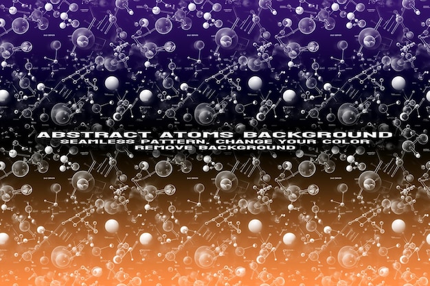Abstracto de fondo texturizado con molécula editable y patrón atómico en formato PSD