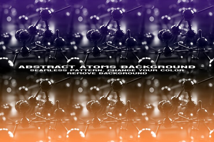 PSD abstracto de fondo texturizado con molécula editable y patrón atómico en formato psd