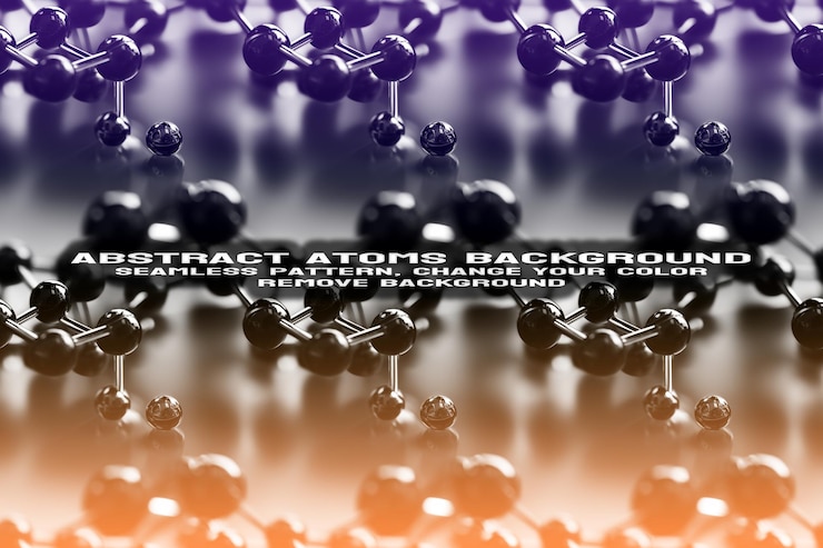 PSD abstracto de fondo texturizado con molécula editable y patrón atómico en formato psd