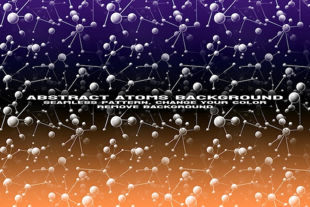 Abstracto de fondo texturizado con molécula editable y patrón atómico en formato PSD