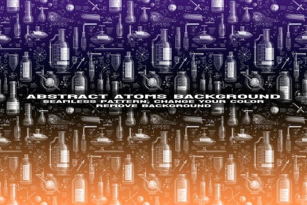 Abstracto de fondo texturizado con molécula editable y patrón atómico en formato PSD