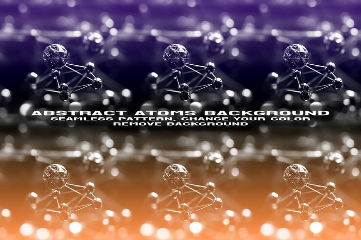 PSD abstracto de fondo texturizado con molécula editable y patrón atómico en formato psd