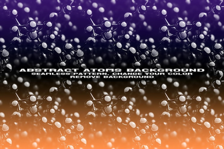 PSD abstracto de fondo texturizado con molécula editable y patrón atómico en formato psd