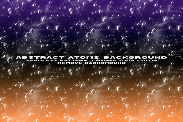 PSD abstracto de fondo texturizado con molécula editable y patrón atómico en formato psd