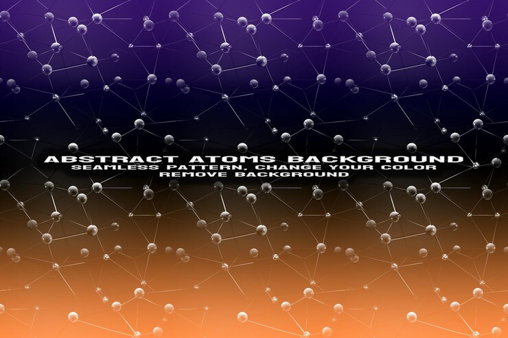 PSD abstracto de fondo texturizado con molécula editable y patrón atómico en formato psd