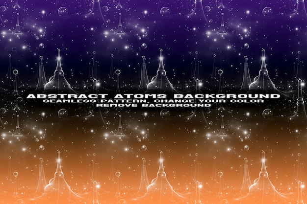 Abstracto de fondo texturizado con molécula editable y patrón atómico en formato PSD