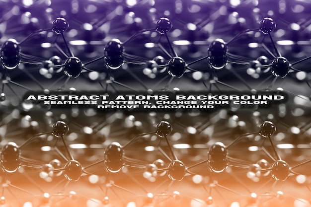 Abstracto de fondo texturizado con molécula editable y patrón atómico en formato PSD
