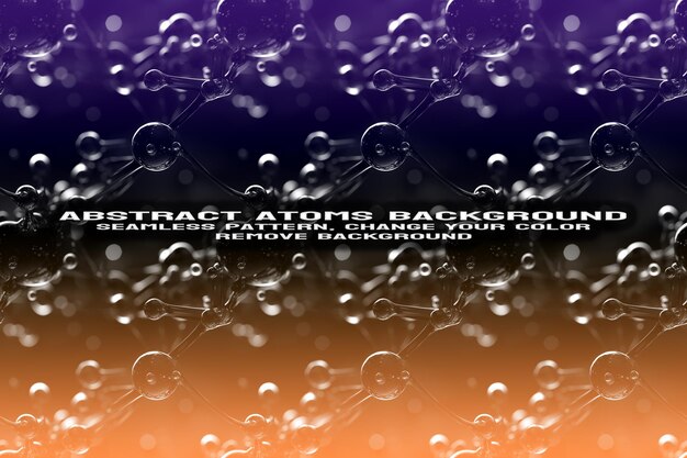 Abstracto de fondo texturizado con molécula editable y patrón atómico en formato PSD