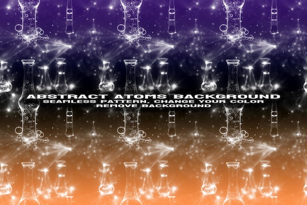 Abstracto de fondo texturizado con molécula editable y patrón atómico en formato PSD