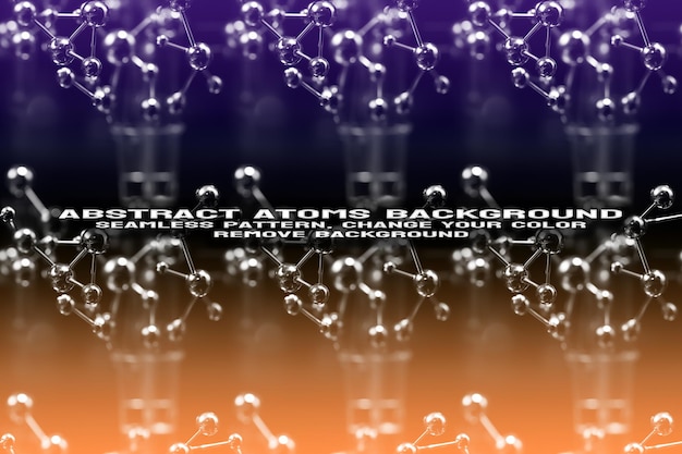 Abstracto de fondo texturizado con molécula editable y patrón atómico en formato PSD