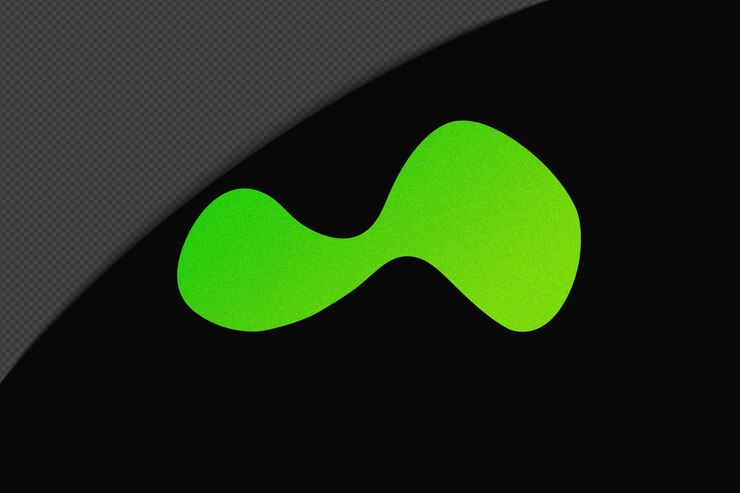 PSD abstracto forma transparente elemento de gradiente granulado com neon green cor modelo psd png design