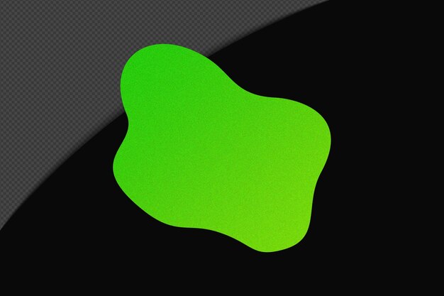 Abstracto Forma transparente Elemento de gradiente granulado con neón verde plantilla de color psd diseño png