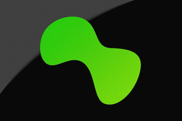 PSD abstracto forma transparente elemento de gradiente granulado con neón verde plantilla de color psd diseño png