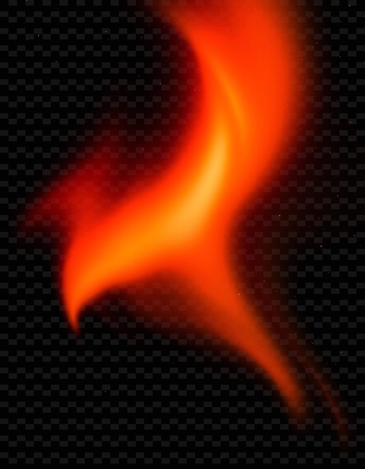 PSD abstracto de fuego rojo y naranja sobre un fondo negro