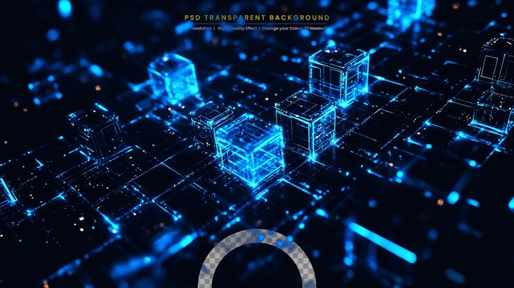 PSD abstracto futurista desfocado flujo de datos matriz telemetría tecnología de fondo