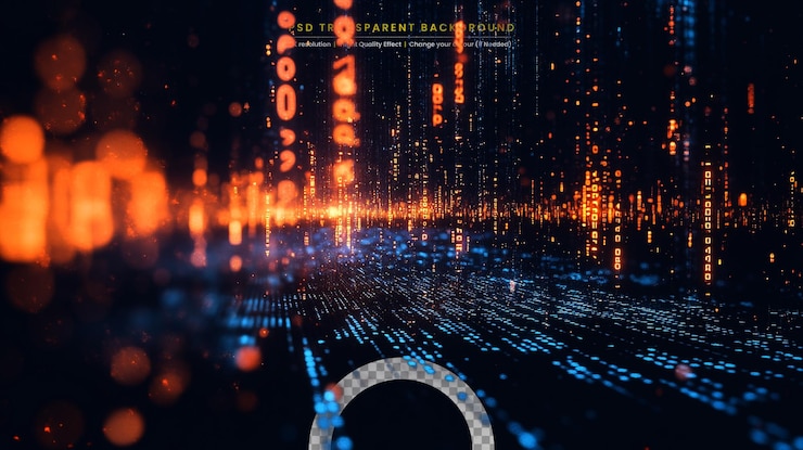 PSD abstracto futurista desfocado flujo de datos matriz telemetría tecnología de fondo