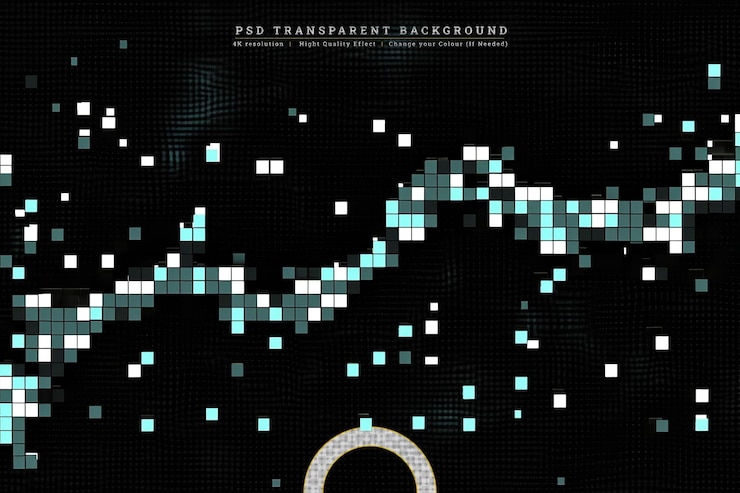 PSD abstracto geométrico tecnológico en fondo transparente
