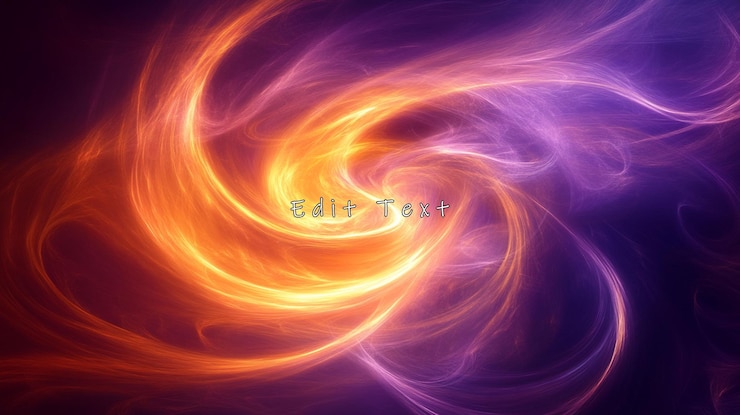 PSD abstracto girando energía ardiente y púrpura