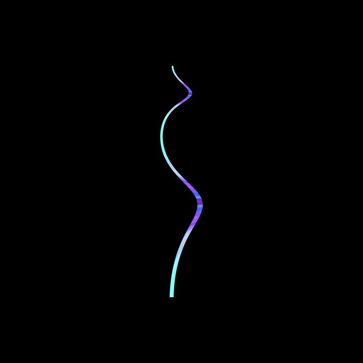 PSD abstracto girón de neón en el negro