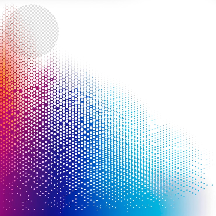 PSD abstracto gradiente de meio tom padrão colorido fundo transparente