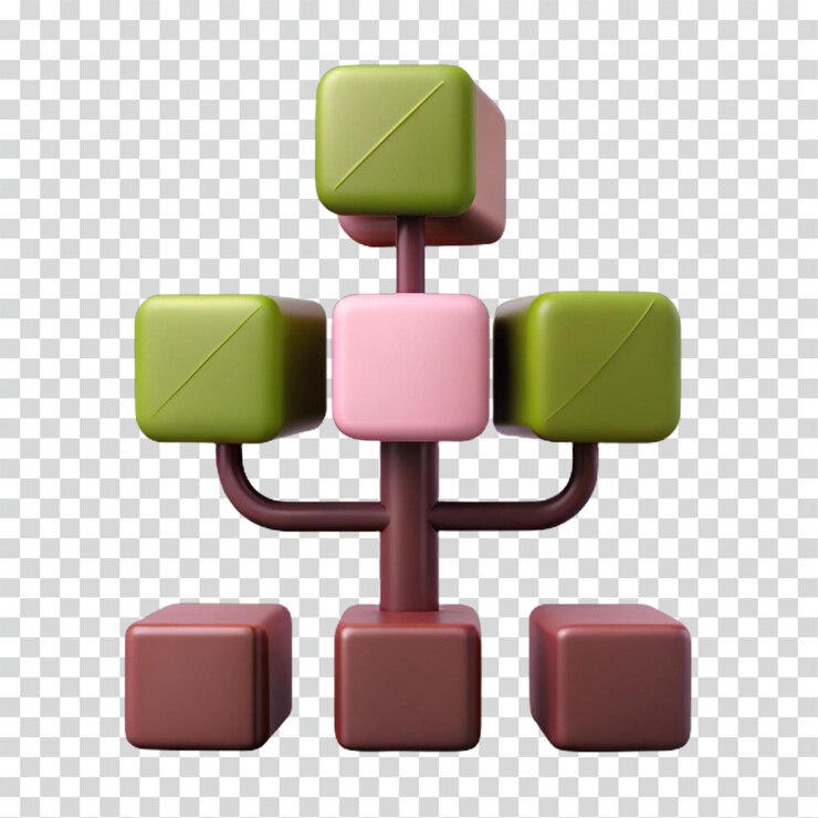 PSD abstracto gráfico de jerarquía 3d estructura sistema de organización