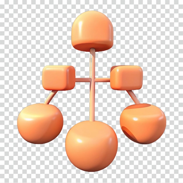 Abstracto Gráfico de jerarquía 3D Nodos Conexiones y representación visual