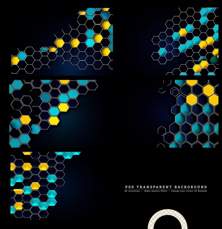 PSD abstracto hexagonal en un fondo transparente