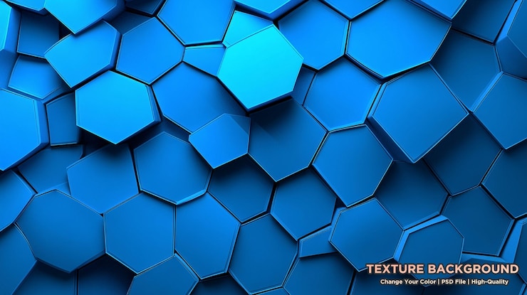 PSD abstracto hexágonos de fundo cor azul renderização 3d